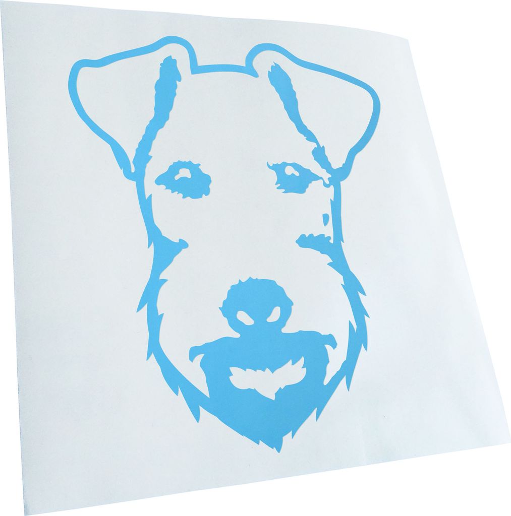 Kiwistar - Autoaufkleber - lakeland terrier Hund - Lichtblau - 24x20cm - Aufkleber für Auto, Laptop, Fahrrad, LKW, Motorrad mehrfarbig JDM Decal R...