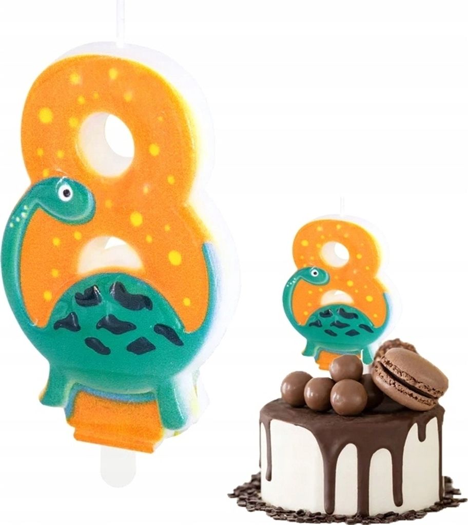 Geburtstag Kerze Dinosaurier Dino Nummer 8 Grün Für Geburtstagsparty