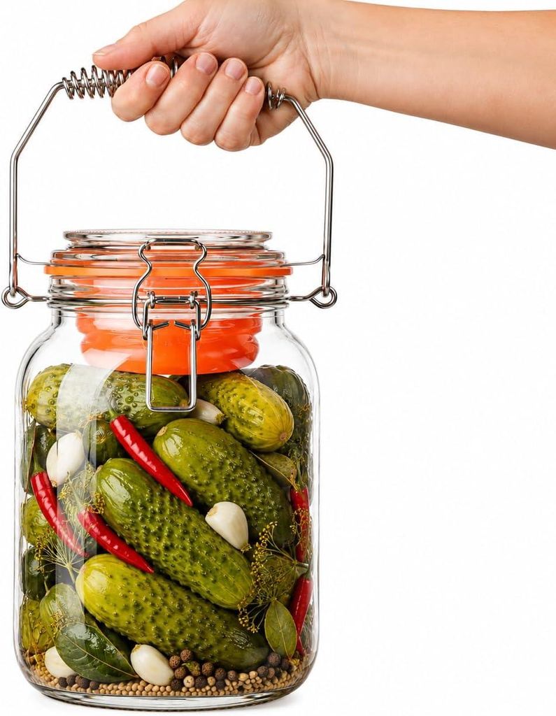 1,5 L Fermentierglas mit Bügelverschluss & Beschwerer
