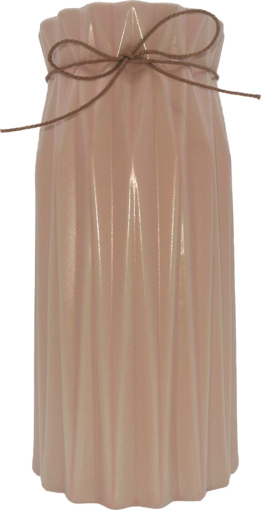 Vase Karaffe für Blumen Blumenvase aus Keramik mit Schleife 14x24cm Rosa