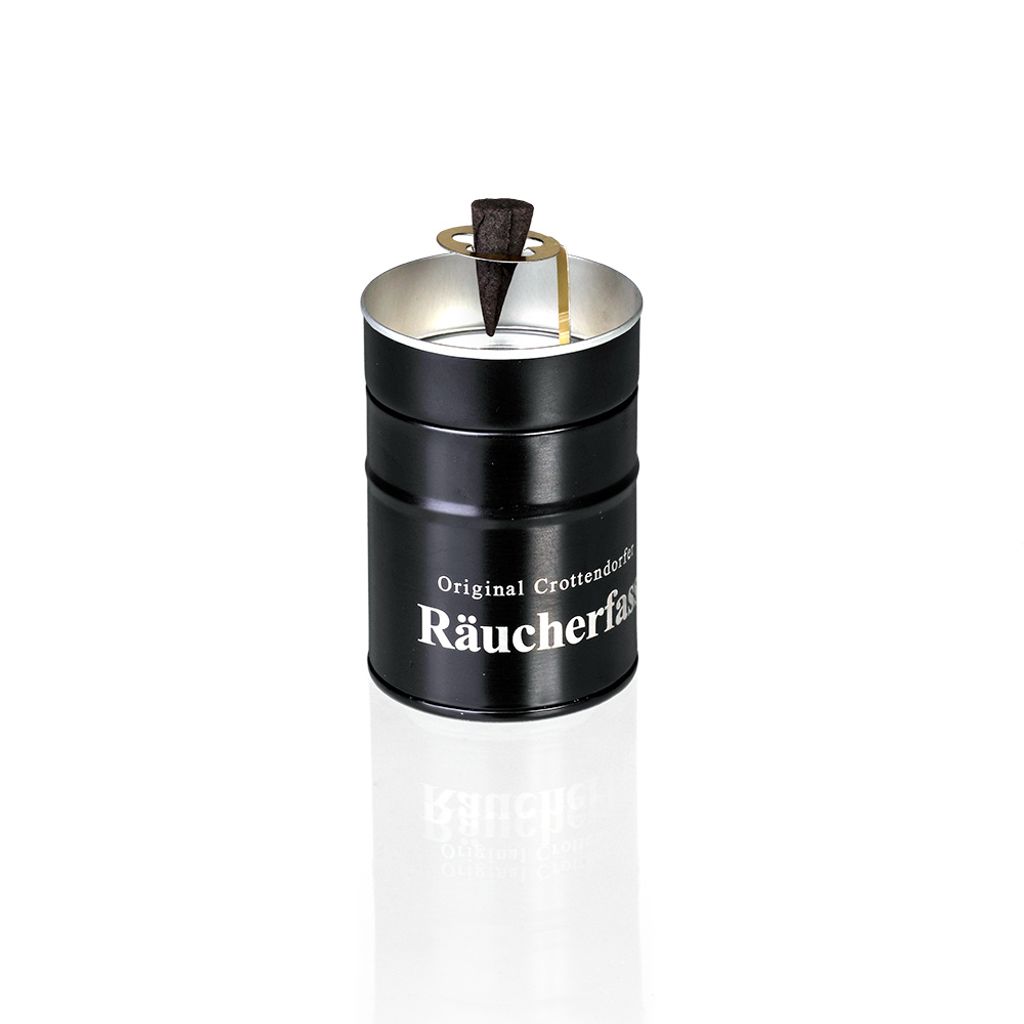 Crottendorfer - Set Räucherkerzenhalter kleines Fass & Räucherkerzen Weihrauch Größe M (Standard)