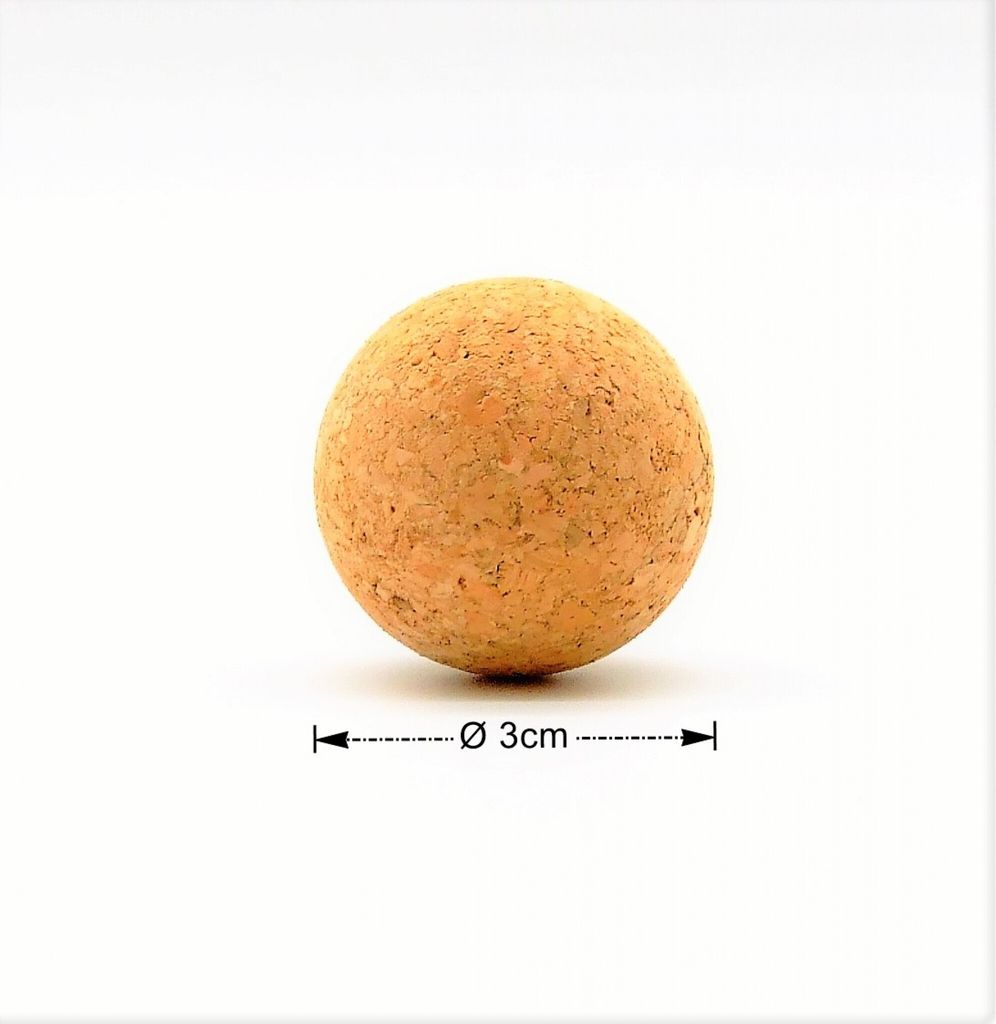 Kork Kugel 3 cm - Weinkorken Kugelstopfen Holzkorken Korkbälle Korkstopfen