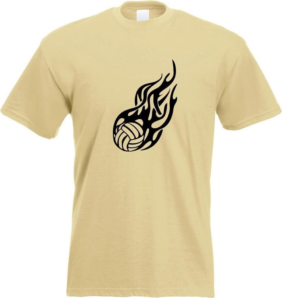 Kiwistar - T-Shirt - Khaki - Fireball Motiv Bedruckt Funshirt Design Print - mit Motiv Bedruckt - Funshirt Design - Sport - Freizeit - Herren - S