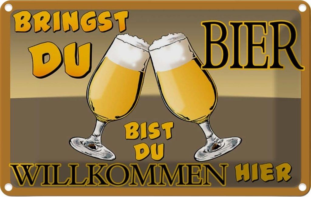 vianmo Blechschild 20x30 cm Alkohol Bringst du Bier bist willkommen Spruch Zitat
