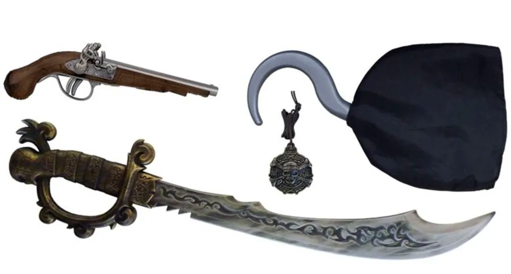 Set de jeu Pirates 4 pièces en plastique robuste aux détails réalistes