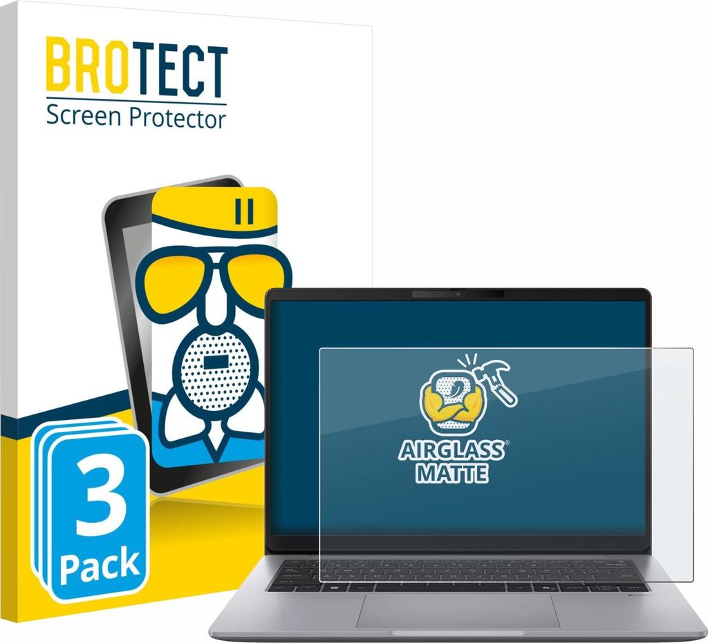 3x BROTECT Entspiegelungs Schutzglas für ASUS ExpertBook P3 G2 Schutzfolie Panzer Folie Glas Display Schutz matt
