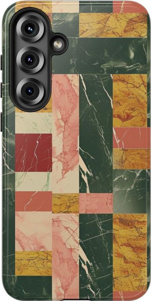 Retro-Marmor-Optik im Kachelmuster – Hülle Kompatibel mit Samsung Galaxy S25 Plus