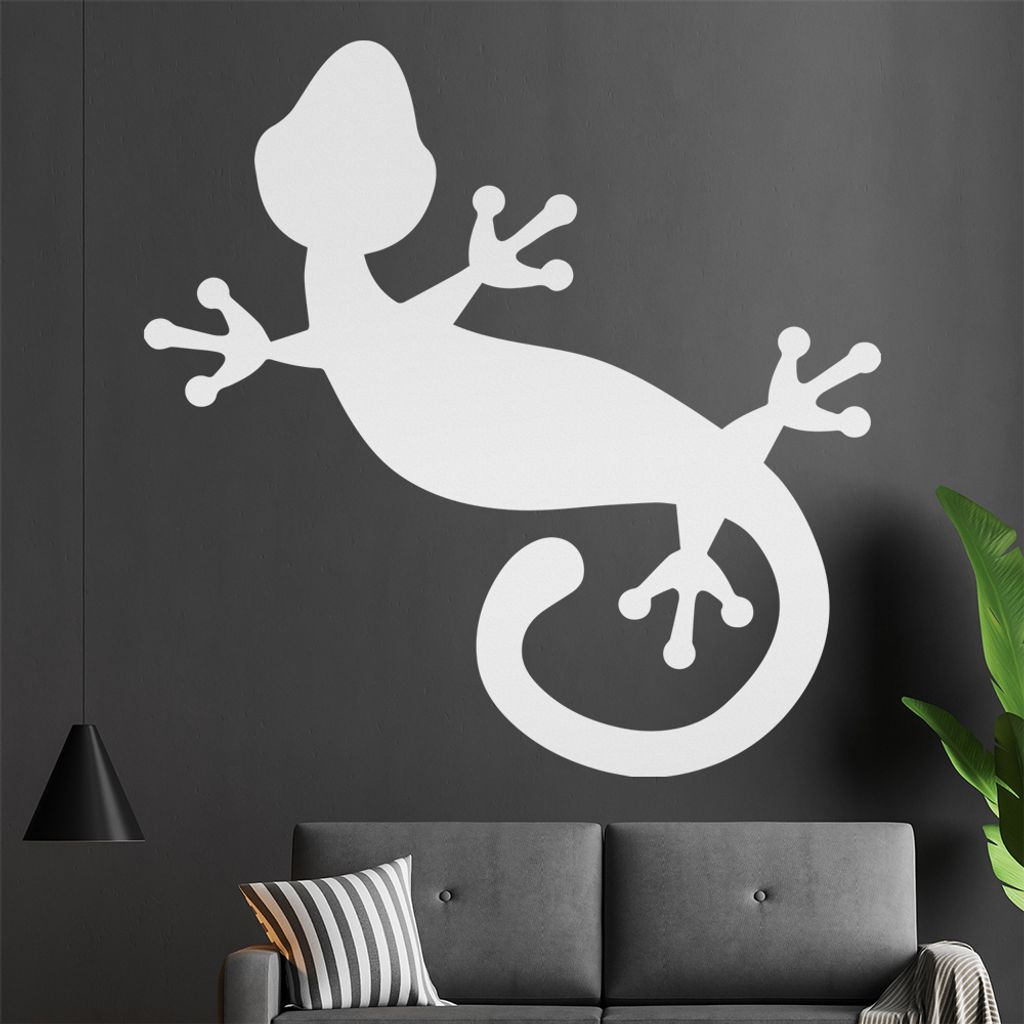 Gecko links Wandtattoo in 6 Größen - Wandaufkleber Wall Sticker - Dekoration, Küche, Wohnzimmer, Schlafzimmer, Badezimmer