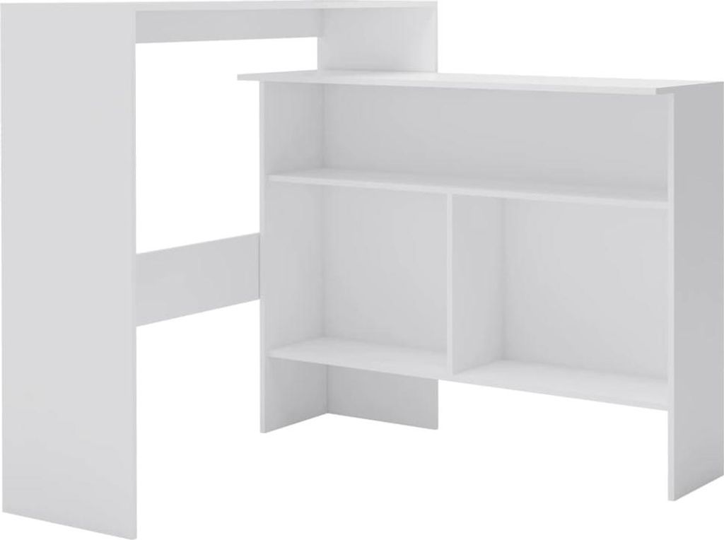 vidaXL Bartisch mit 2 Tischplatten Weiß 130x40x120 cm