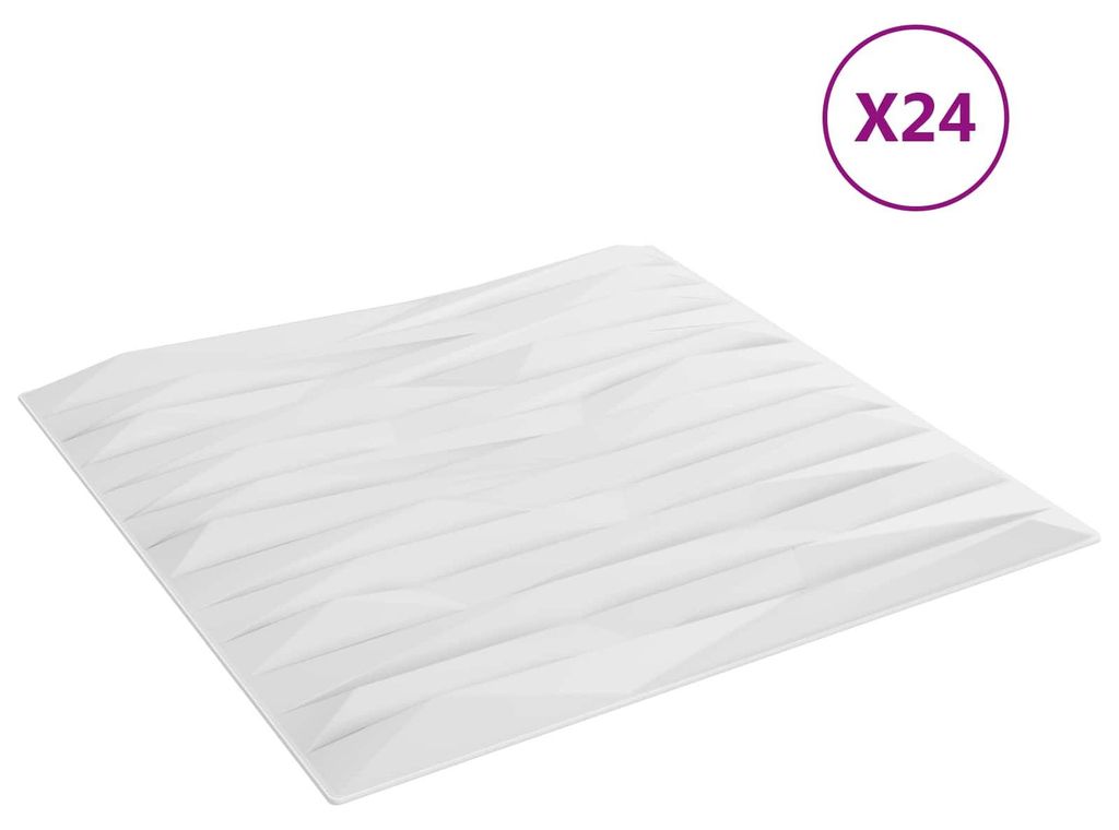 vidaXL Wandpaneele 24 pcs Weiß Stein 50 x 50 cm XPS Schaum