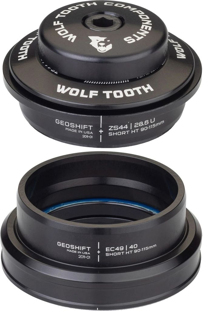 Wolf Tooth GeoShift Performance Steuersatz, 1°, short, 1.5", ZS44/28.6 | EC49/40, black