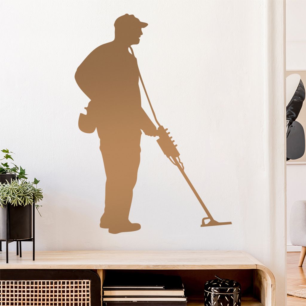 Metalldetektor Schatzsuche Wandtattoo Wandaufkleber Wall Sticker - Dekoration, Küche, Wohnzimmer, Schlafzimmer, Badezimmer