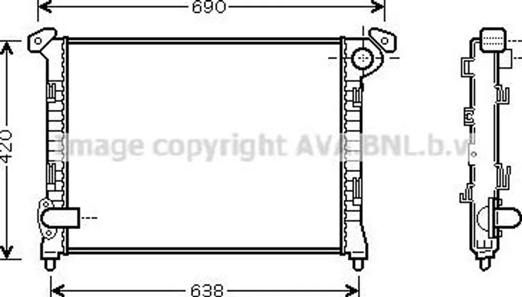AVA BW2286 Radiateur Moteur OE 1475550 pour Mini One et Cooper