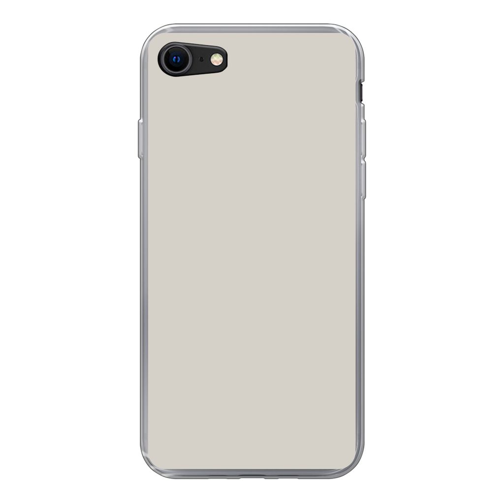 MuchoWow Handyhülle Schutzhülle Hülle für iPhone SE 2022 Grau - Hell - Herbst Silikon Softcase Handy Hülle - Schutzhülle