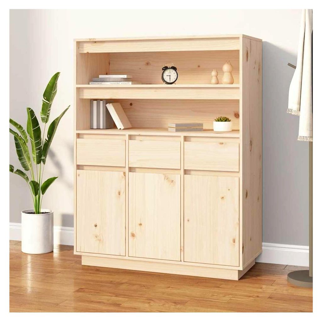 Highboard 89 x 40 x 116,5 cm aus massivem Kiefernholz