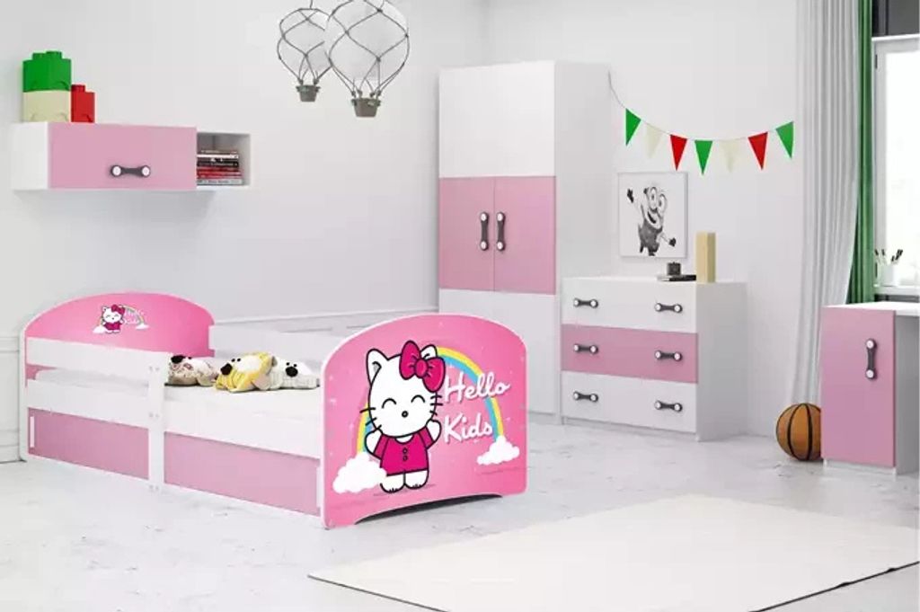 Kinderbett mit Stauraum mit Matratze 80x160 KAT 1 - weiß
