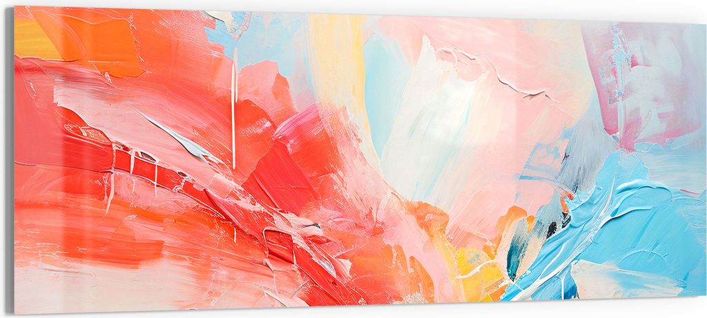 DEQORI Glasbild Echtglas 150x60 cm 'Gefühlswirbel in Farben' Wandbild Bild modern Deko
