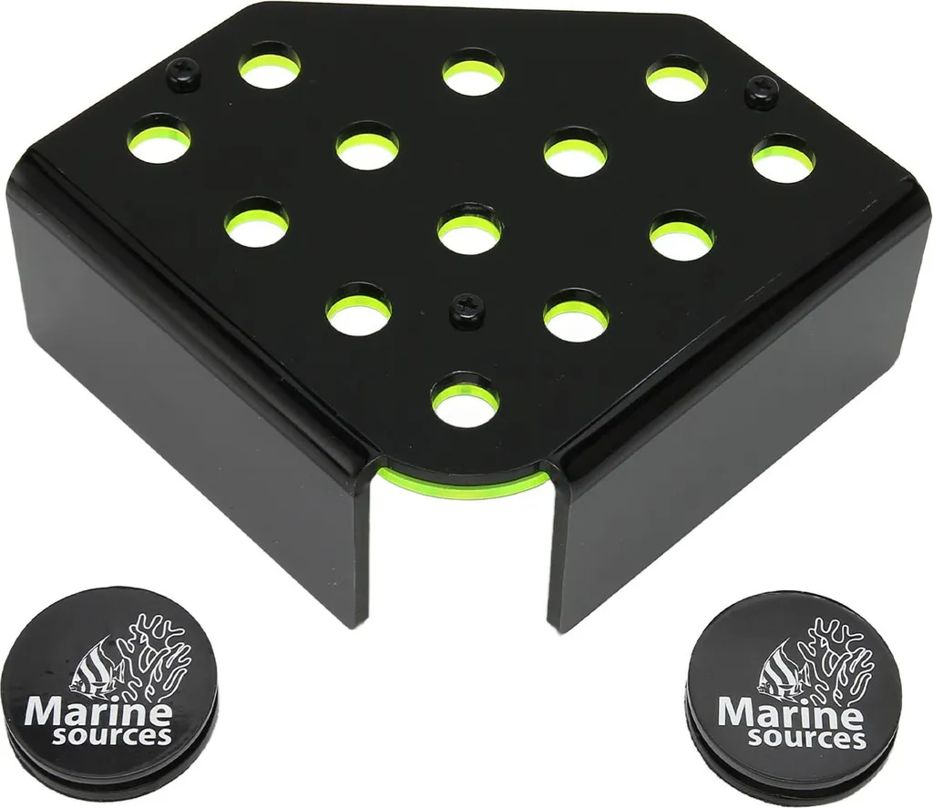 Support coraux magnétique stable 13 trous vert fluo anti-chute acrylique
