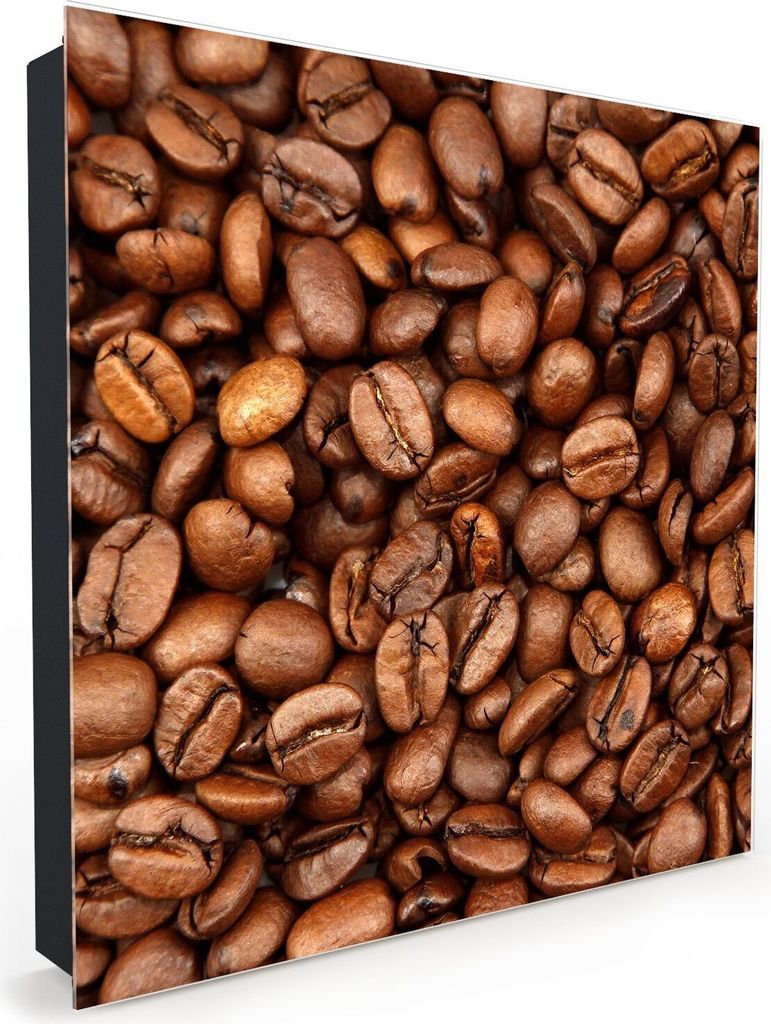 Nachbildung-Schlüsselkasten, Magnetpinnwand und Memoboard mit Glasfront Motiv Geröstete Kaffeebohnen