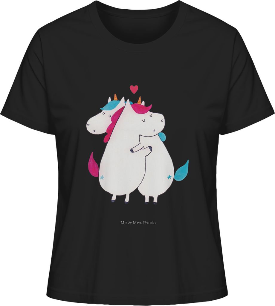 Mr. & Mrs. Panda Damen T-Shirt Einhorn Mitteilung Größe L - Schwarz - Geschenk, Oberteil, Lustig, Liebe, Spruch, für Frauen, Shirt Mit Print, Un...
