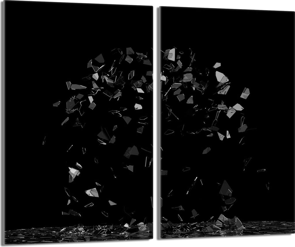 Glasschutzplatte für Herd 2x30x52 Schwarz