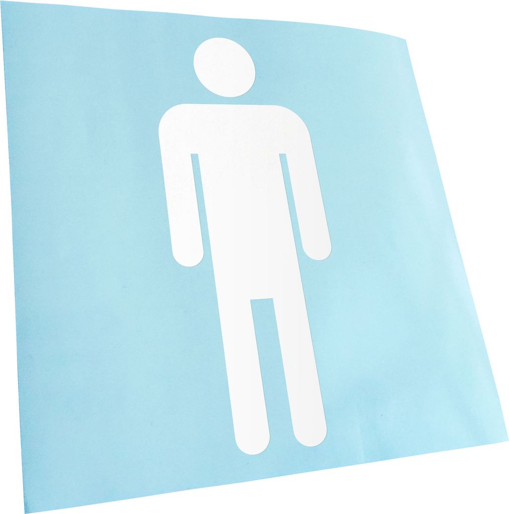 Kiwistar - Autoaufkleber - Männlich Piktogramm - Weiss - 40x16cm - Aufkleber für Auto, Laptop, Fahrrad, LKW, Motorrad Mehrfarbig JDM Decal Racing