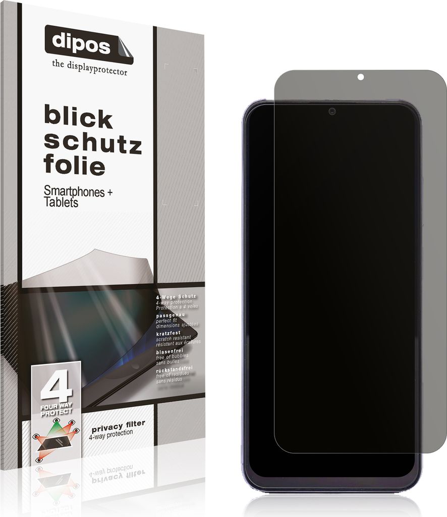 Blickschutzfolie für Ulefone Note 16 Pro matt Schutzfolie Folie Display Schutz dipos