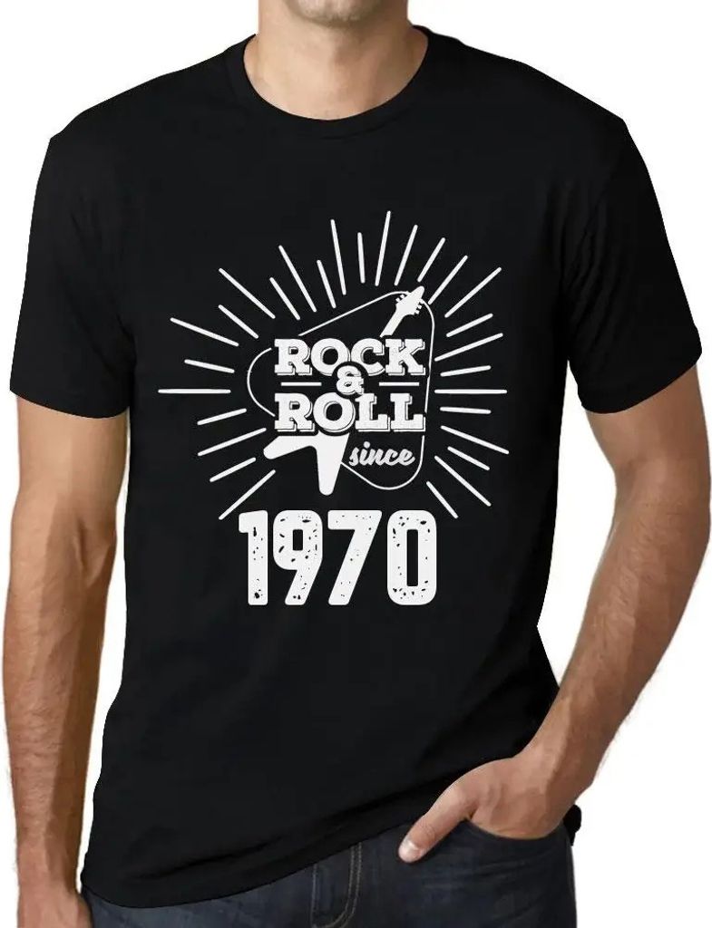 Herren Grafik T-Shirt Gitarre und Rock & Roll seit 1970 – Guitar and Rock & Roll Since 1970 – Geschenk 54. Geburtstag Jahrestag 54 Jahre Jubil...