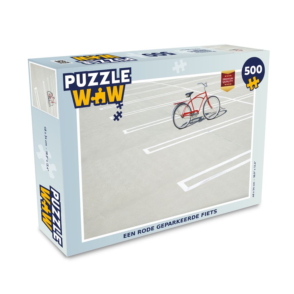MuchoWow Puzzle 500 Teile Ein geparktes rotes Fahrrad - 500 Teile - Kinder - Selberbauen - Puzzlespiele