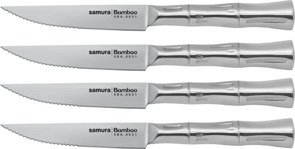 Set Coltelli Carne Samura BAMBOO 4pz | Il Top per il tuo BBQ Dinner