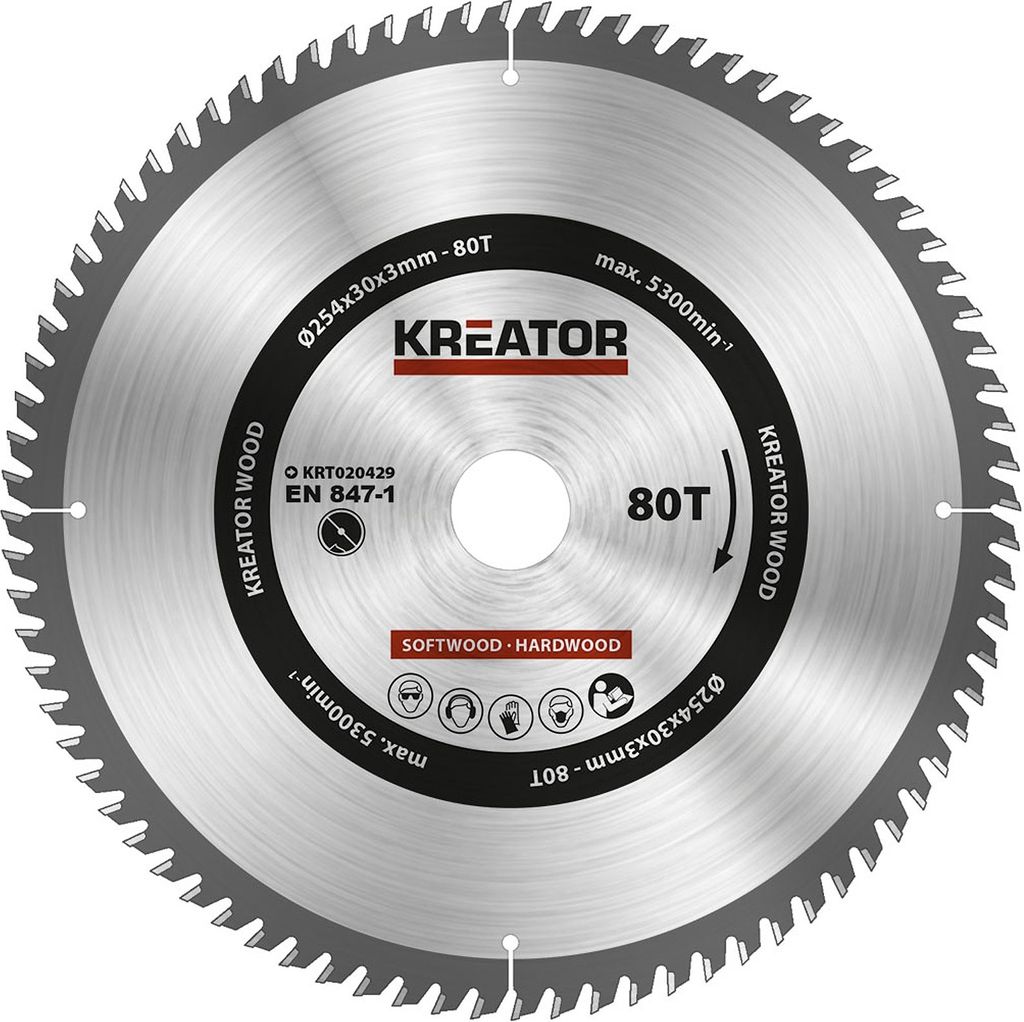 Kreator 254x30x3.0 Mm 80t Holzkreissägescheibe Silber Silber One Size