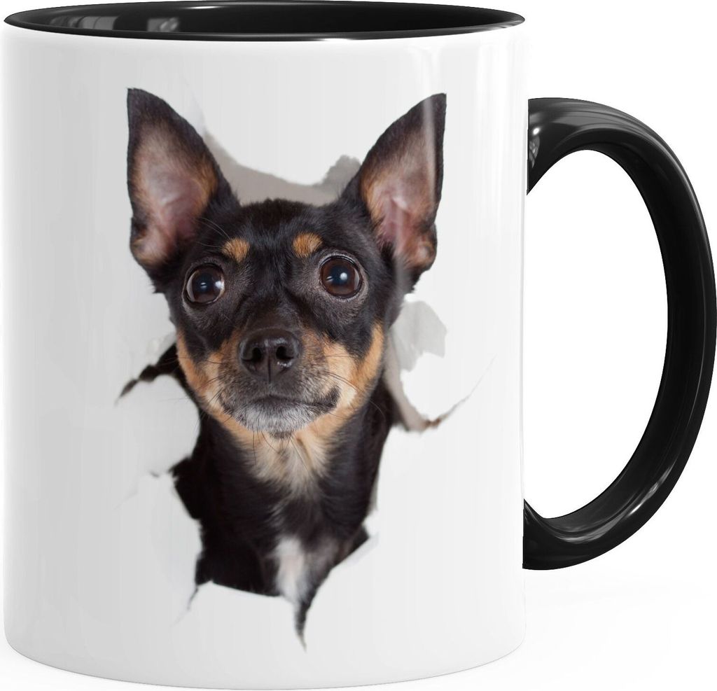 Kaffee-Tasse Hund English Toy Terrier MoonWorks schwarz unisize