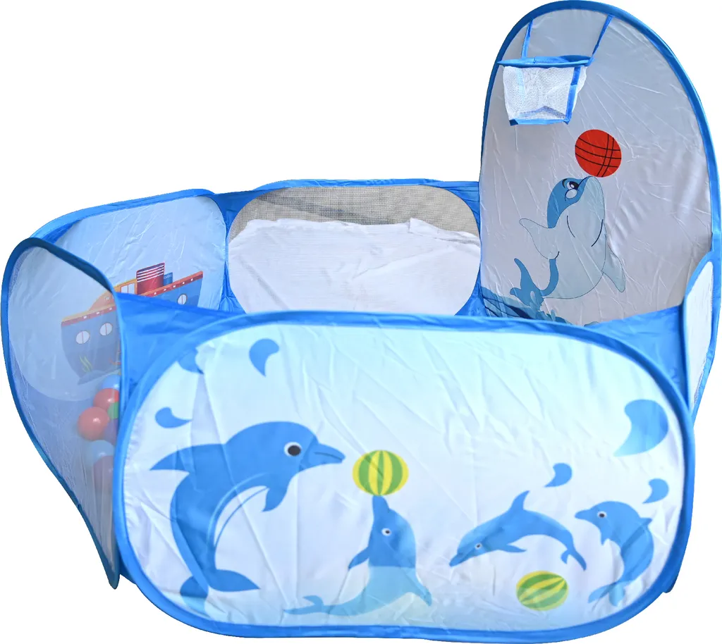 ZimiTeda Bällebad Mit Basketball-Ring - Klappbar 120cm Engineering Car Design