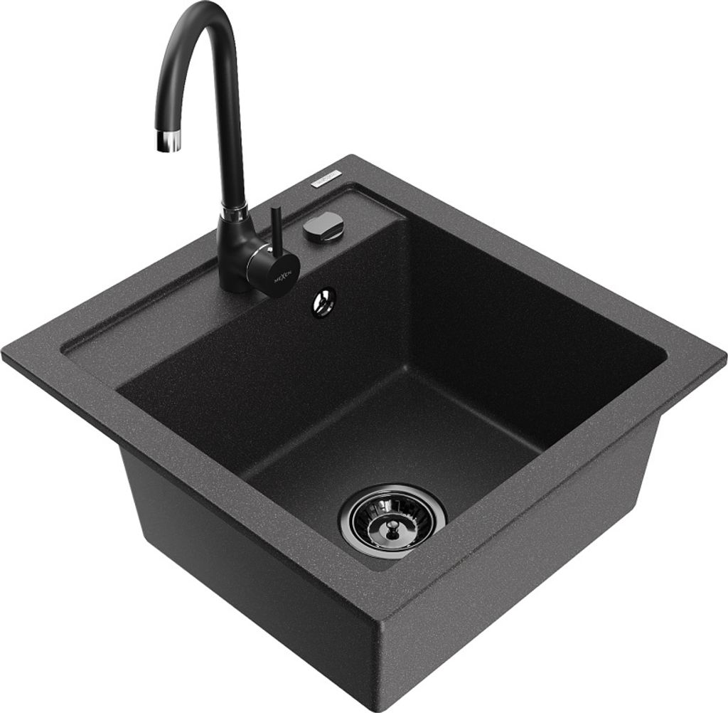 Mexen Vito 1-Becken-Granit-Spüle mit Mischbatterie Telma, Produktbild 