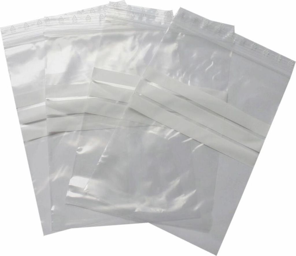 Druckverschlussbeutel mit 3 weißen Beschriftungsstreifen, 220 x 310 mm, 1000 Stück