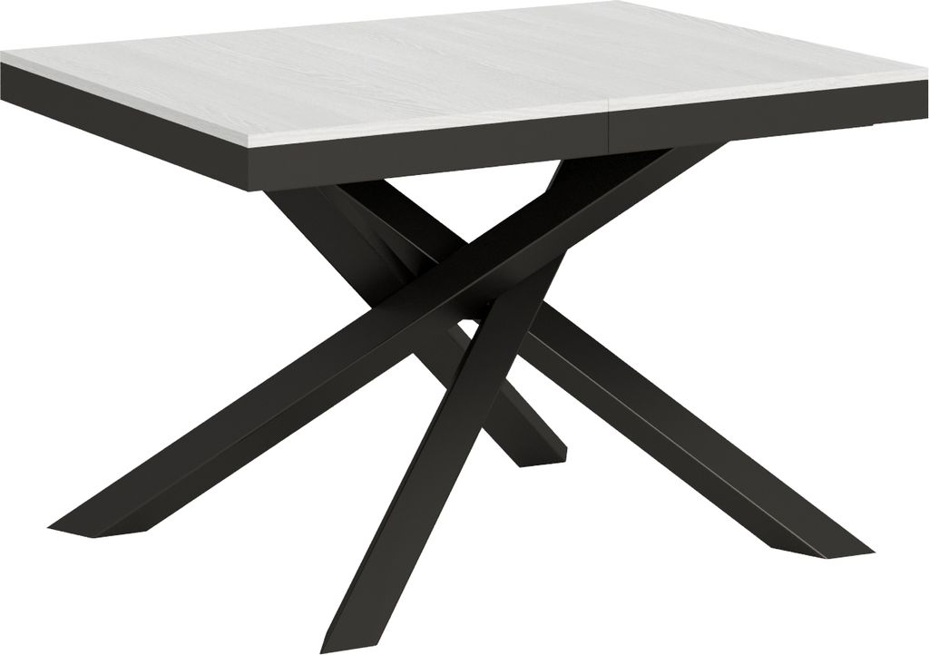 ITAMOBY - Ausziehtisch 120/380x90 cm Volantis Evolution Esche weiß Gestell und Füße Anthrazit