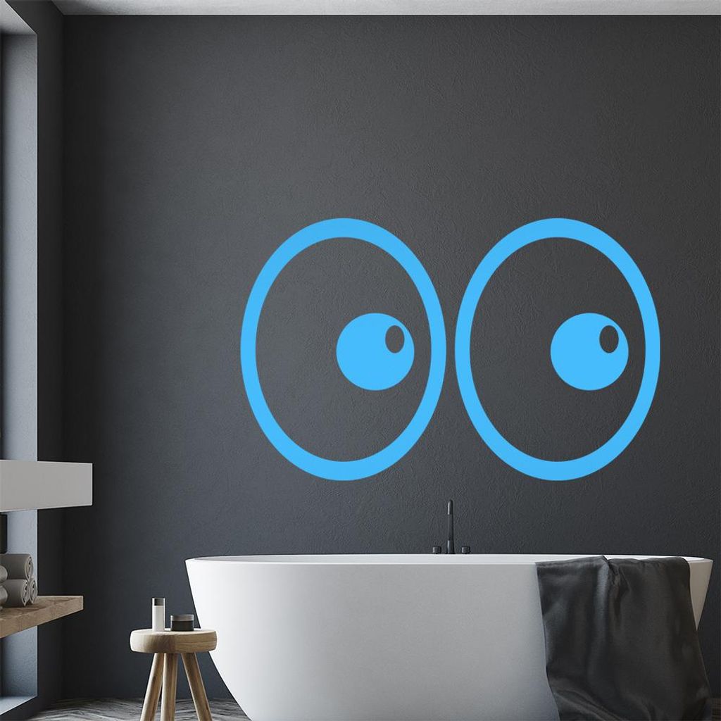 Augen Linksblick Wandtattoo in 6 Größen - Wandaufkleber Wall Sticker - Dekoration, Küche, Wohnzimmer, Schlafzimmer, Badezimmer