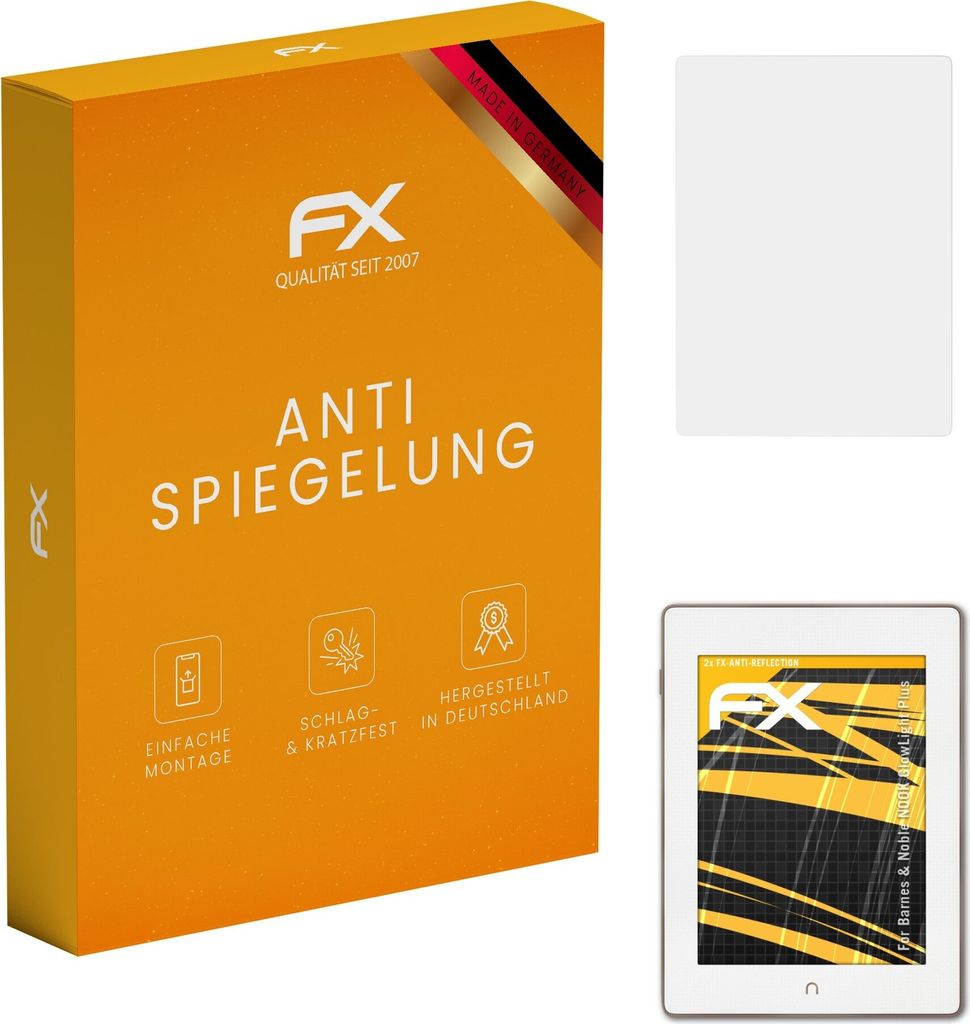 atFoliX FX-Antireflex 2x Schutzfolie kompatibel mit Barnes & Noble NOOK GlowLight Plus Displayfolie
