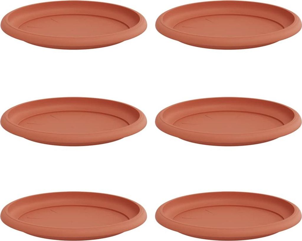vidaXL Runde Blumenplatte 6 pcs Ziegelrot Ø 17,5 x 2 cm Kunststoff