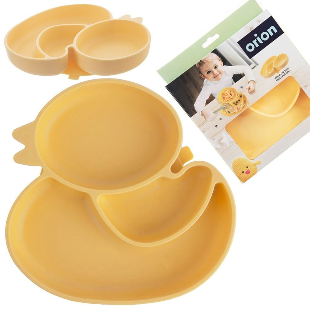 Orion Kinderteller Dessertteller Teller geteilt gelbe Ente 19,5x19 cm