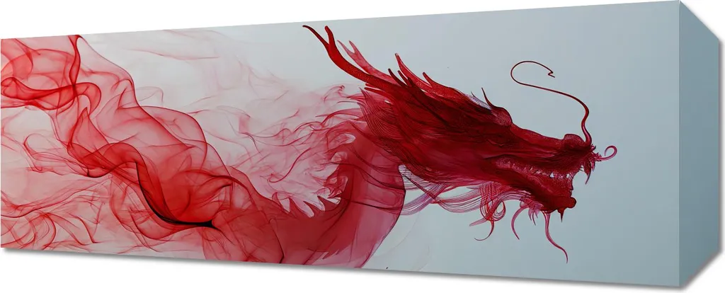 Image 50 x 20 cm Ascension du Dragon - Tableau Zen Japonais Mural