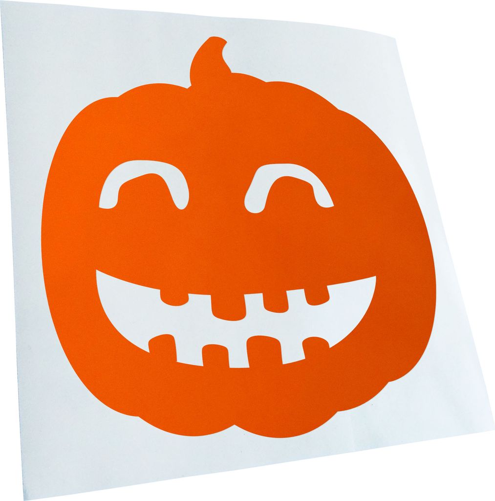 Kiwistar - Autoaufkleber - Happy Kürbis grinsend Horror Heckscheibenaufkleber - Aufkleber für Auto Kfz Fahrrad, LKW, Truck Mofa