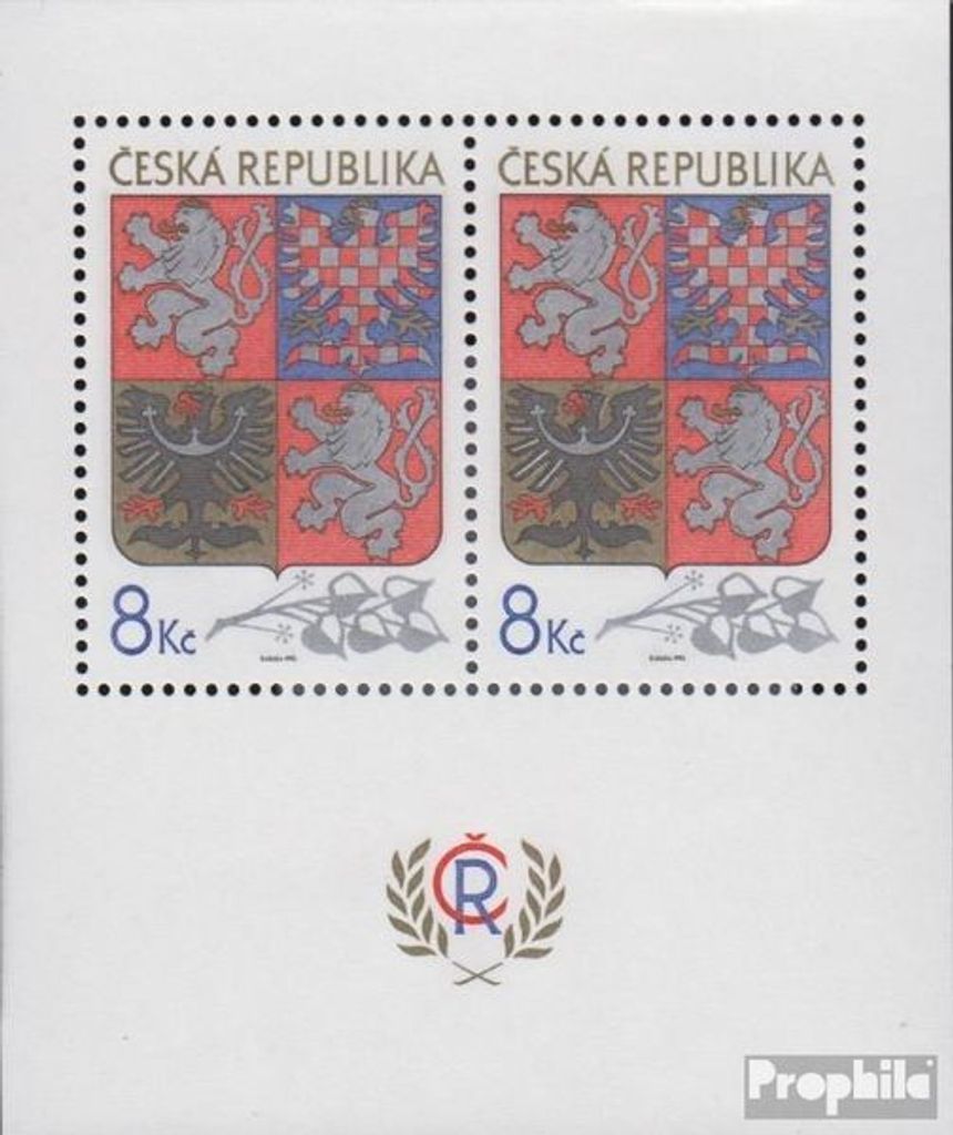 Briefmarken Tschechien 1993 Mi Block1 (kompl.Ausg.) postfrisch Wappen