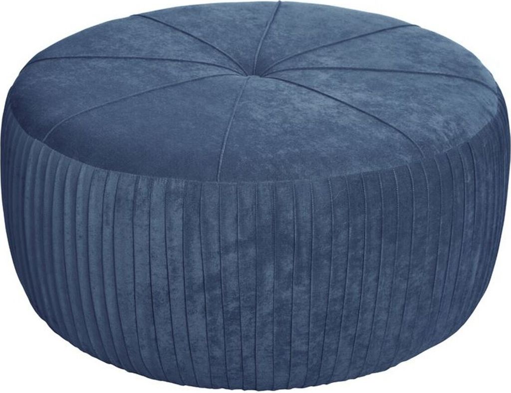 Casa Padrino Luxus Sitzhocker mit Falten H43 x 92 cm - Luxus Qualität - ALLE FARBEN - Neo Classic Vintage Style Rund Hocker - Möbel