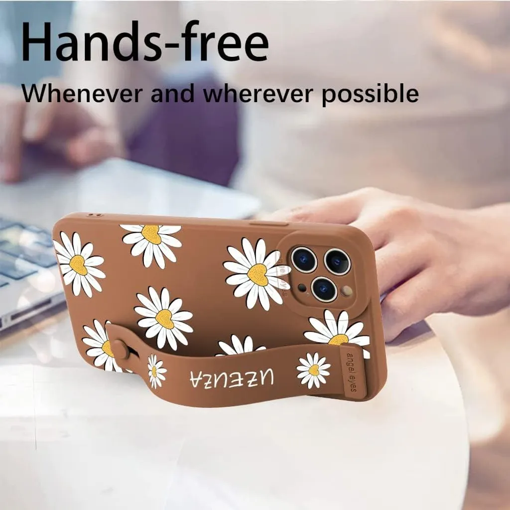 Housse iPhone 12 Pro Max silicone marron fleurie - Coque souple 6,7" - 3