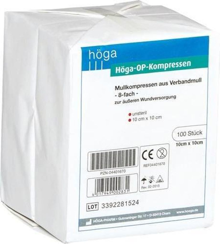 HÖGA-KOMPRESSEN OP 10x10 cm unsteril 8fach