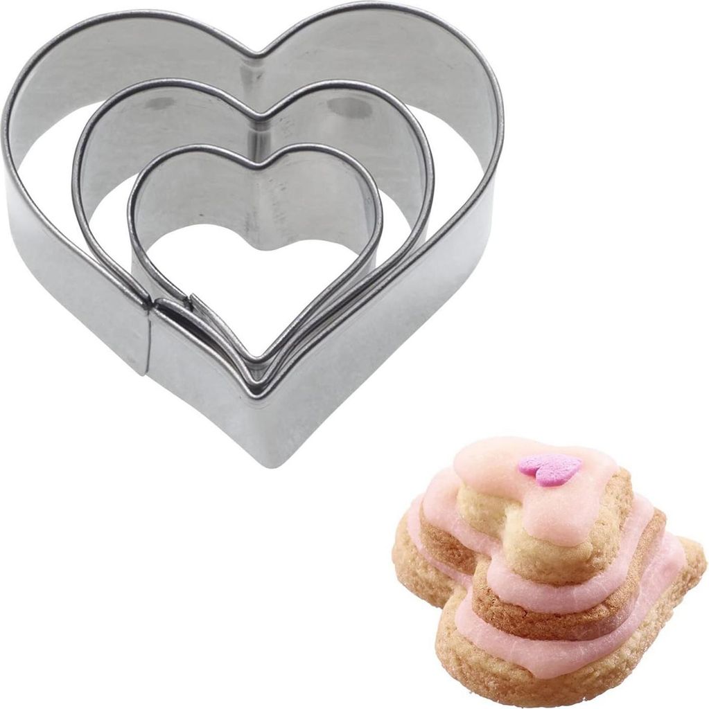 Westmark 3 Terrassen-Ausstechformen »Herz«,4,5,6 cm, 35252291