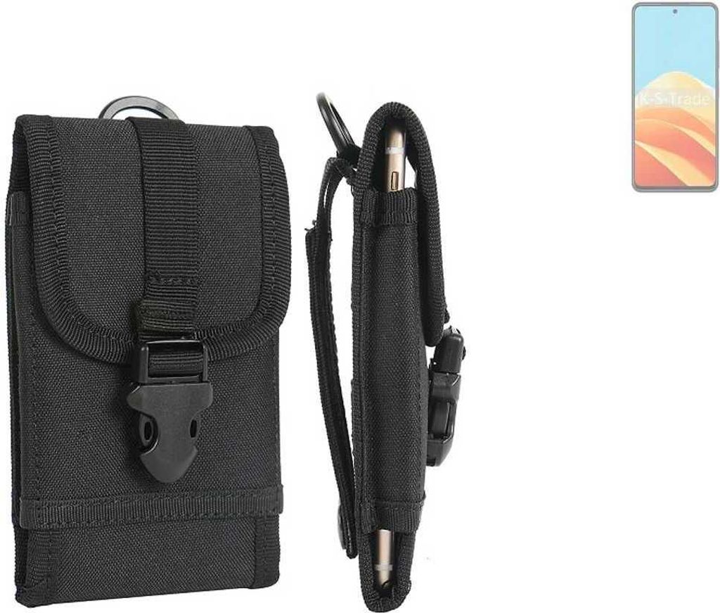 K-S-Trade Holster Handy Hülle kompatibel mit Nubia Calf 5G Holster Handytasche Gürtel Tasche Schutz Hülle Robust Outdoor schwarz