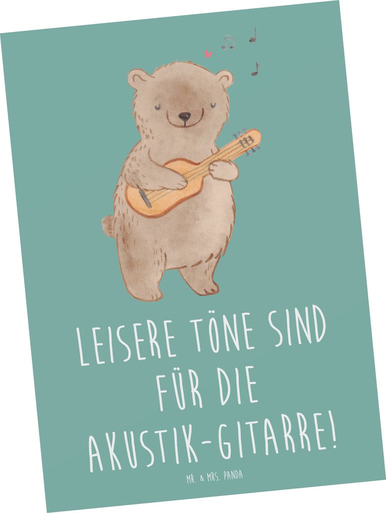 Mr. & Mrs. Panda Postkarte Akustik-Gitarre Magie - Meeresbrise - Geschenk, Postkarten, Lernen, Ansichtskarten, elektrische Gitarre, Grußkarte, Mus...