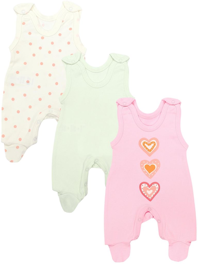 TupTam Baby Mädchen Strampler mit Fuß 3er Pack, Farbe: Produktbild 